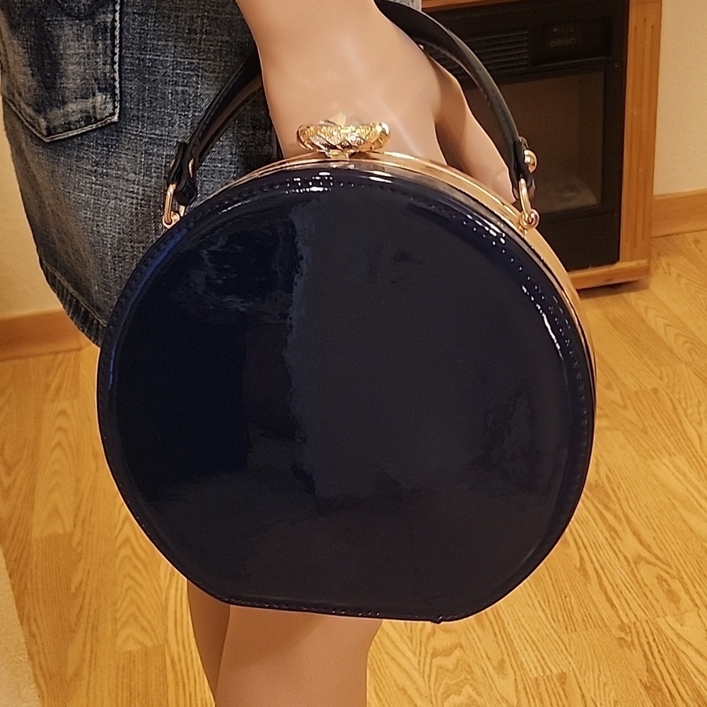 Prom Elegant Midnight Blue and Gold Women's Evening Bag EUC - Picture 9 of 17